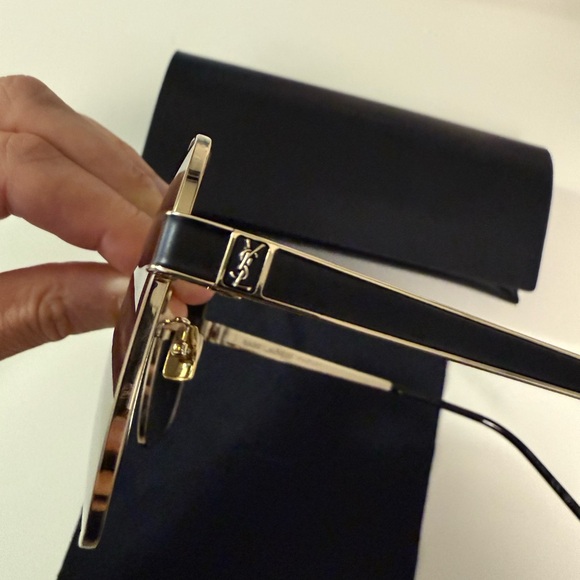 Saint Laurent Black Aviator Sunglasses - Picture 5 of 9